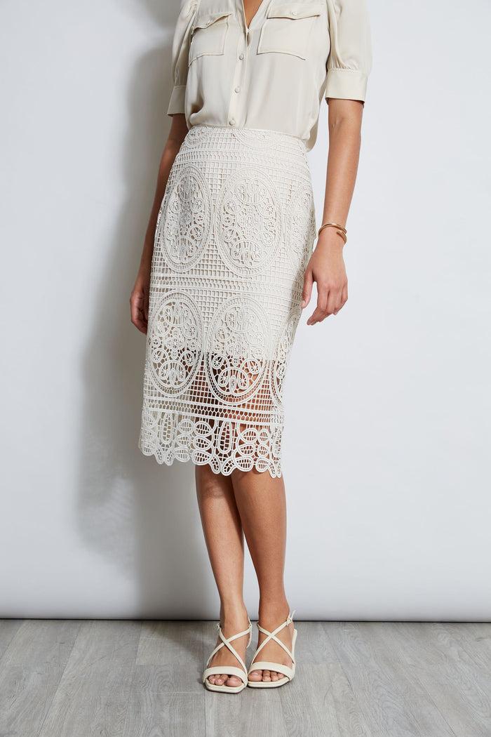 Elie Tahari Lace Skirt FLOUR