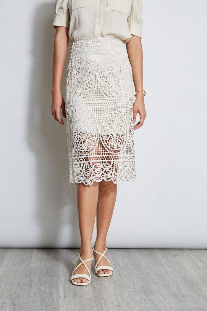 Elie Tahari Lace Skirt FLOUR