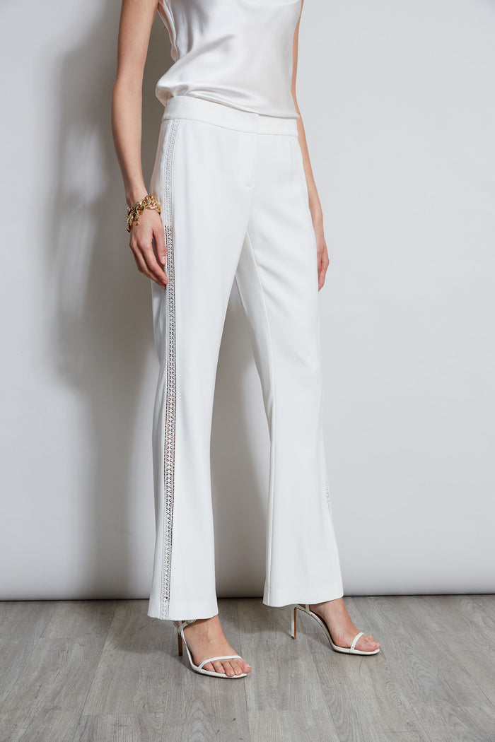 Elie Tahari Lace Trim Fit & Flare Pant FOAM