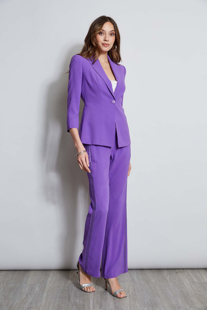 Elie Tahari Lace Trim Fit & Flare Pant VIOLET