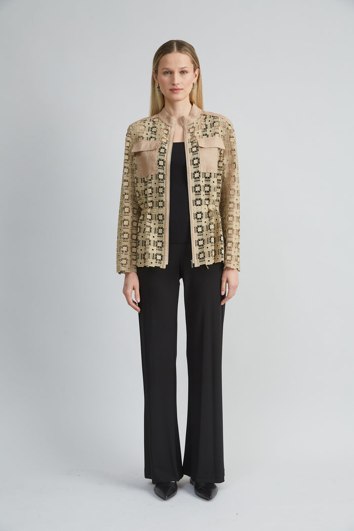 Elie Tahari Lace Utility Jacket SANDCASTLE
