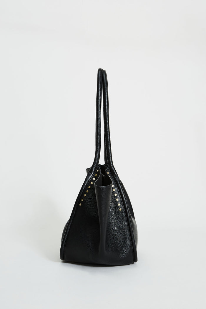 Elie Tahari Leather Stud Tote BLACK