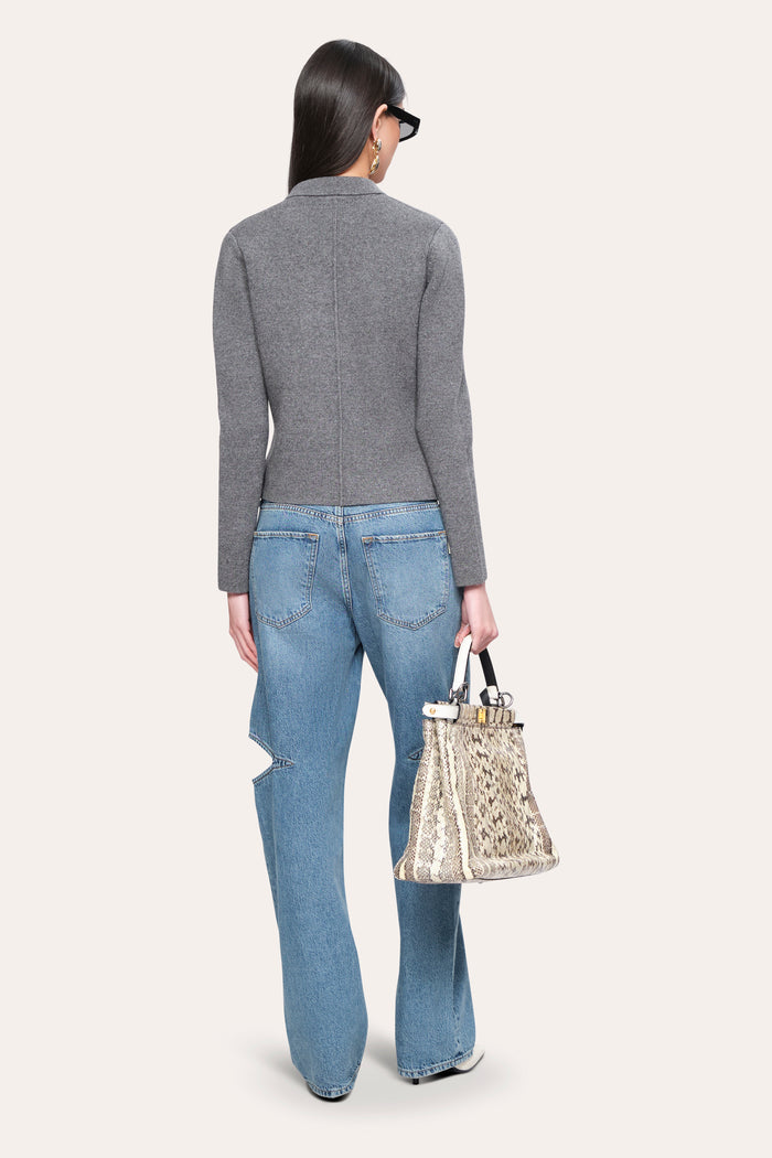 Elie Tahari Lily Knit Jacket CHARCOAL MELANGE