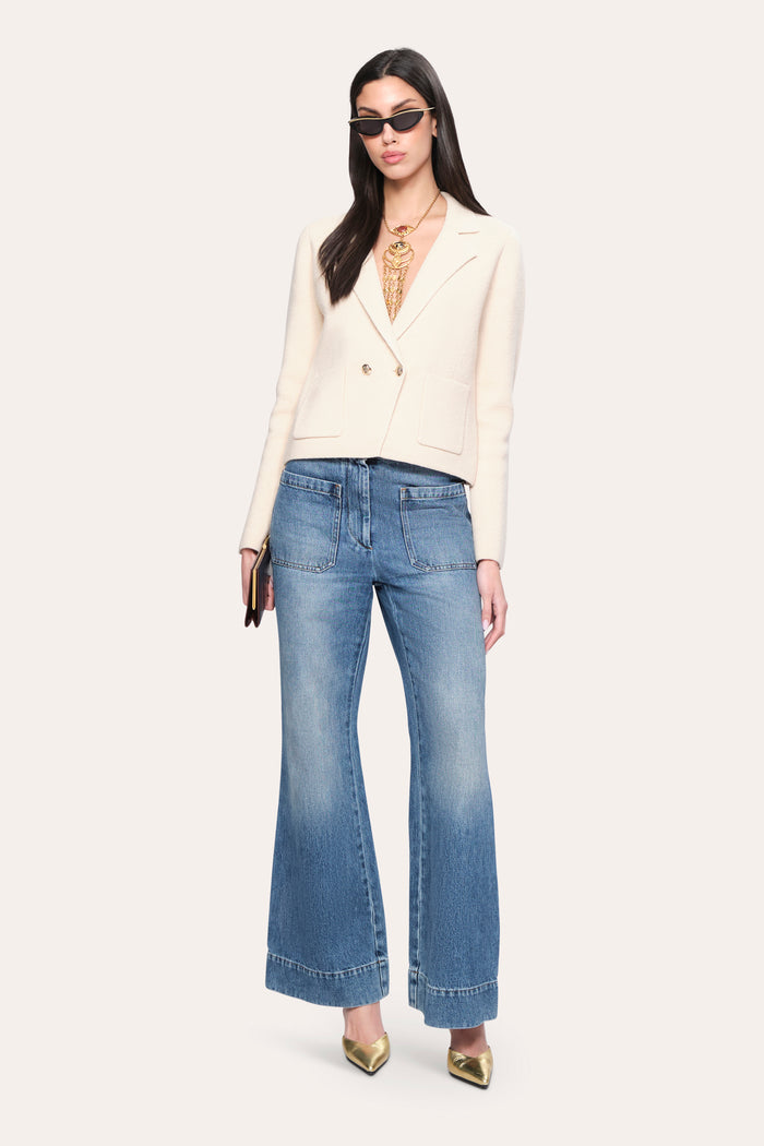 Elie Tahari Lily Knit Jacket FRENCH VANILLA