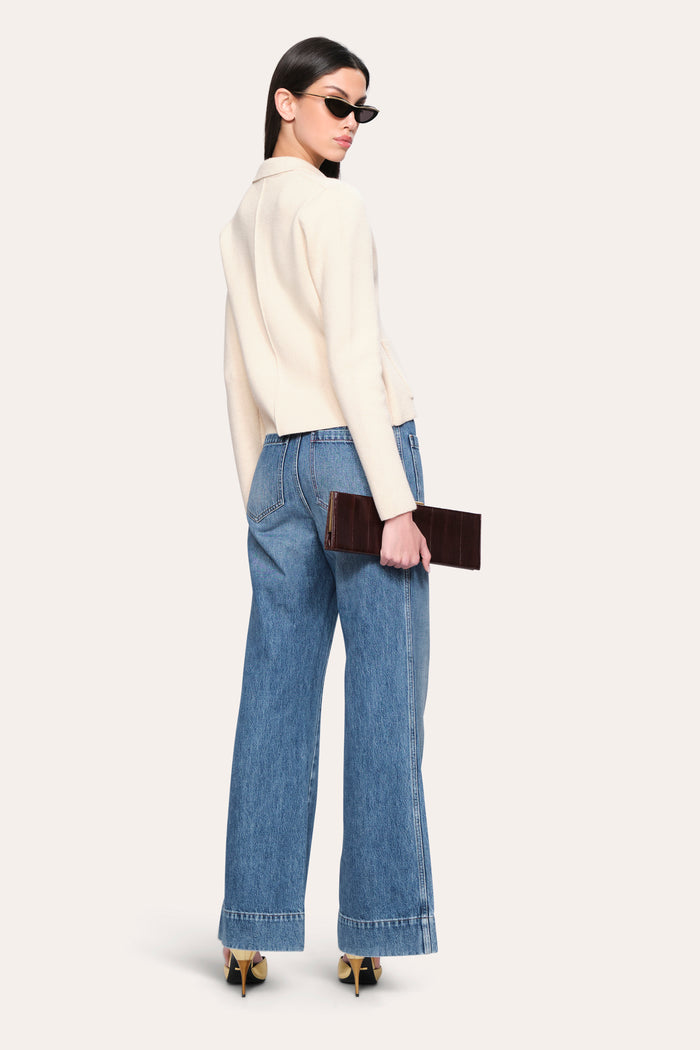 Elie Tahari Lily Knit Jacket FRENCH VANILLA