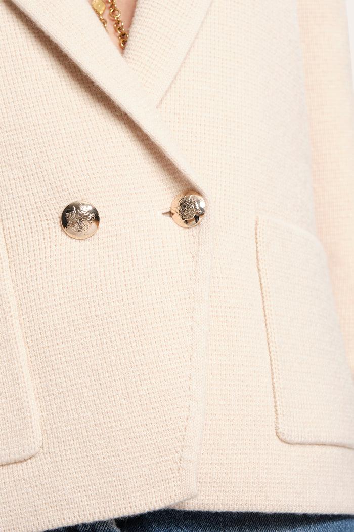 Elie Tahari Lily Knit Jacket FRENCH VANILLA