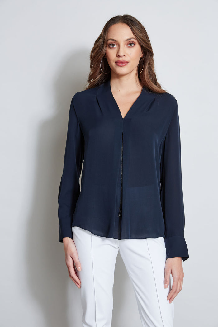 Elie Tahari Long Sleeve Chain Shirt STARGAZER