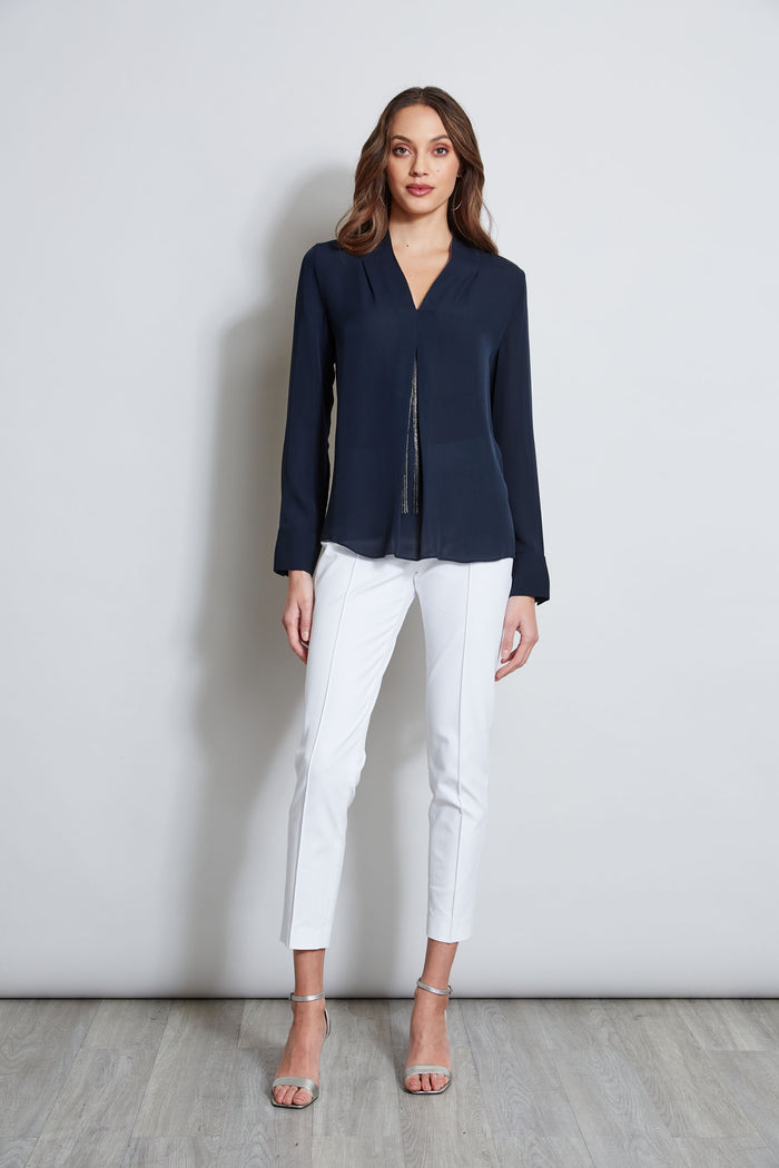 Elie Tahari Long Sleeve Chain Shirt STARGAZER