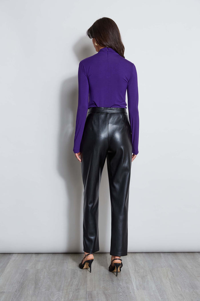 Elie Tahari Long Sleeve Twist Neck Knit GRAPE