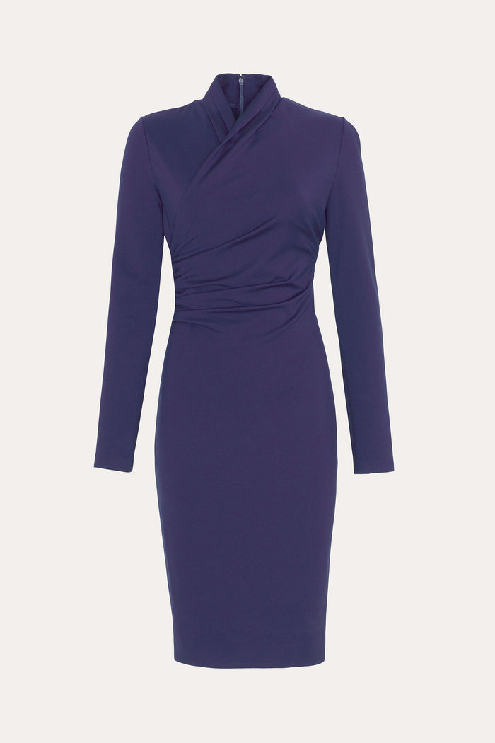 Elie Tahari Margaux Ruched Dress STORM BLUE