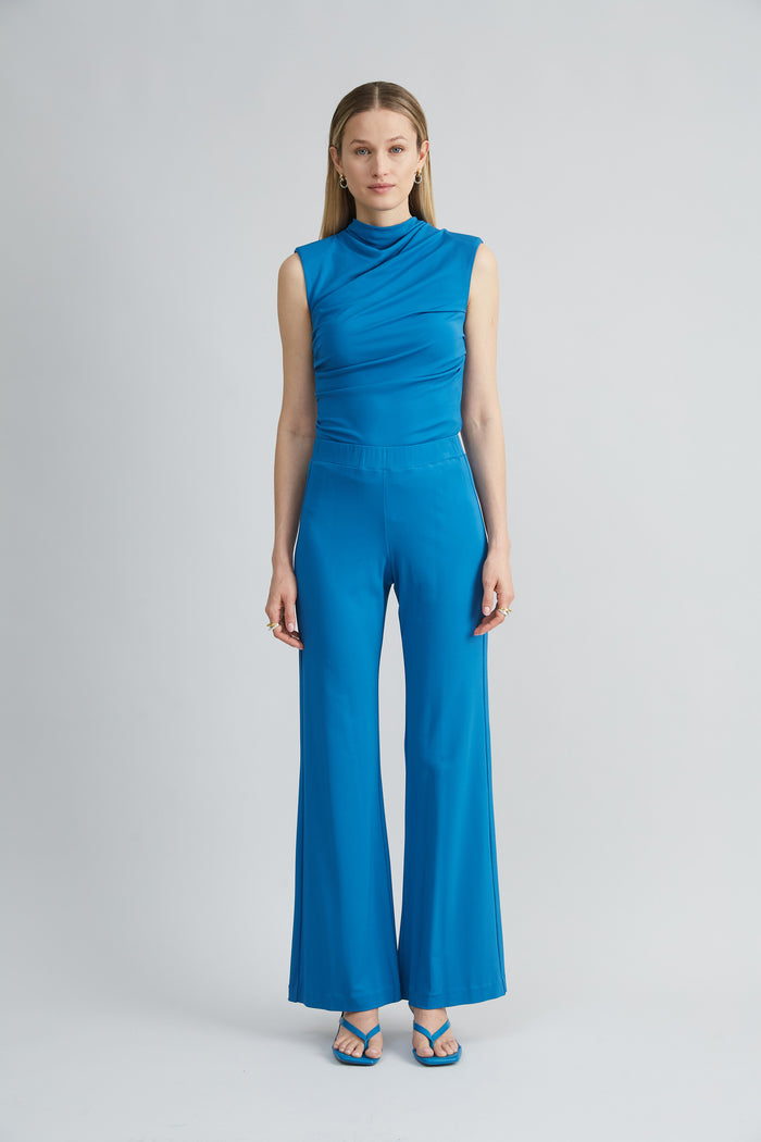 Elie Tahari Matte Jersey Wide Leg Pant OCEAN