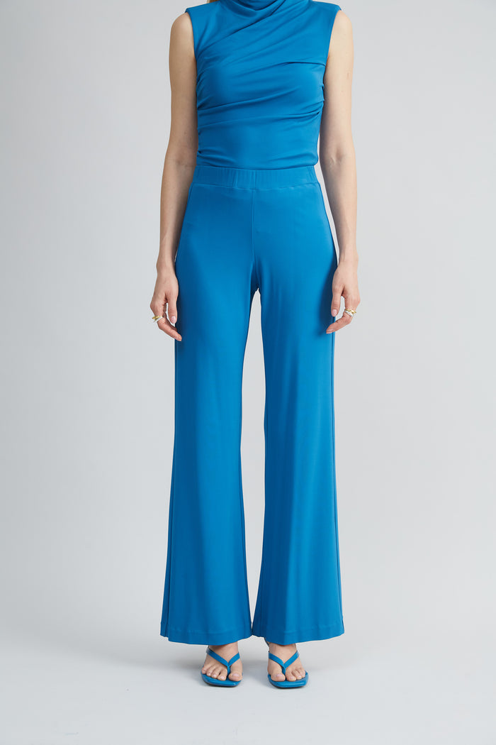 Elie Tahari Matte Jersey Wide Leg Pant OCEAN