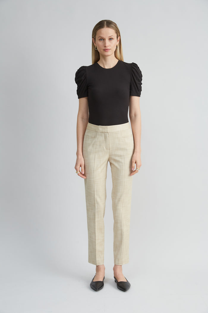 Elie Tahari Melange Slim Pant CASHEW MELANGE