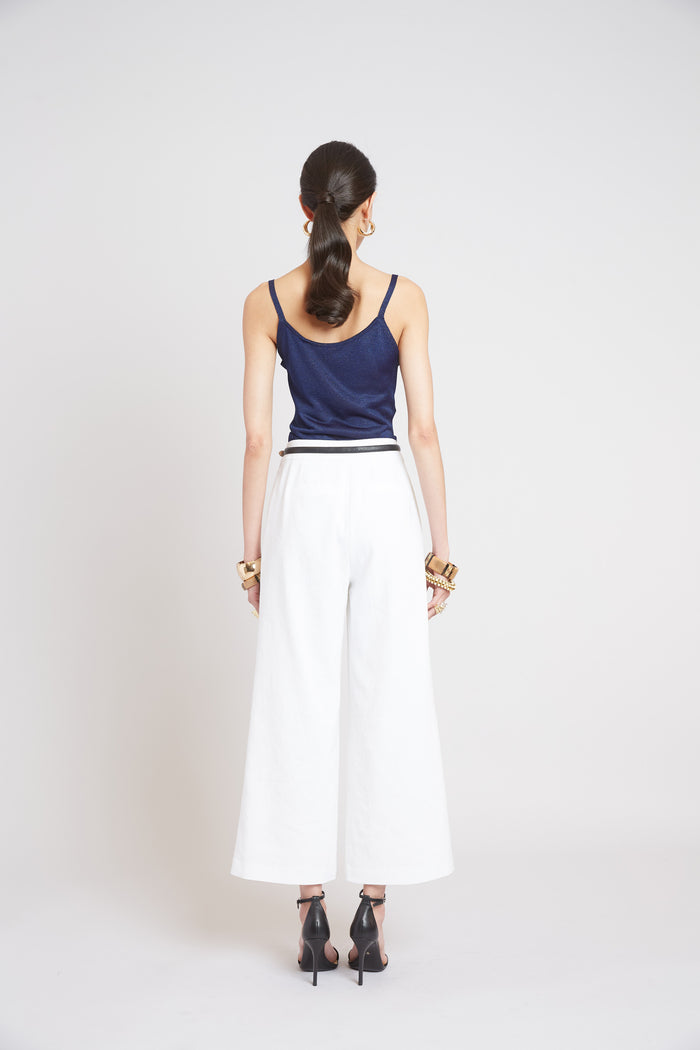 Elie Tahari Metallic Knit Cami GALAXY NAVY