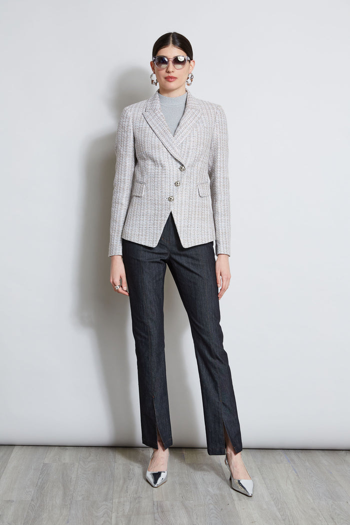 Elie Tahari Metallic Tweed 3 Button Blazer MULTI