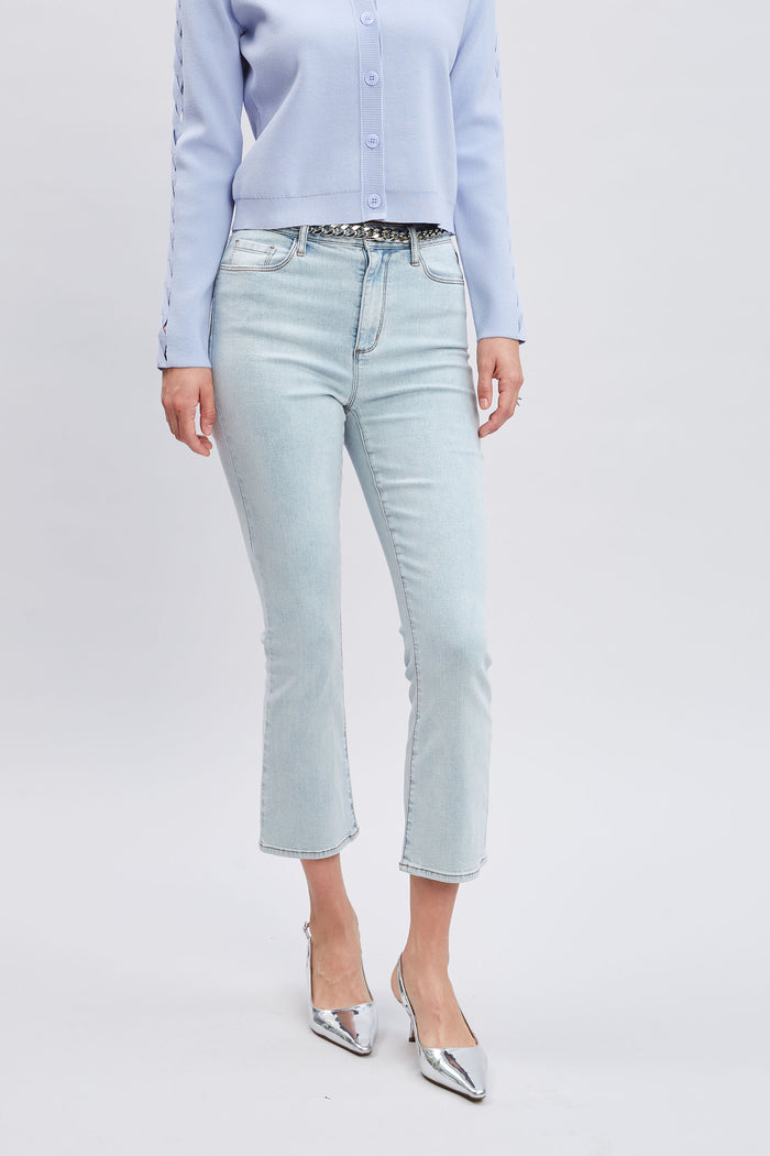 Elie Tahari Micro Flare Cropped Jeans LIGHT WASH