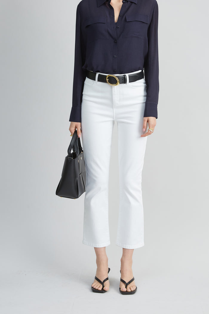 Elie Tahari Micro Flare Jean WHITE