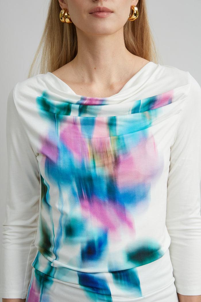 Elie Tahari Milano Draped Knit IVORY MULTI