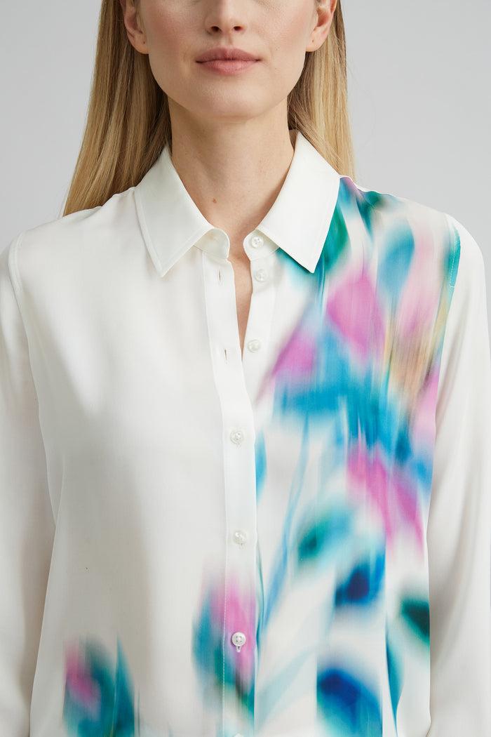 Elie Tahari Milano Silk Shirt IVORY MULTI