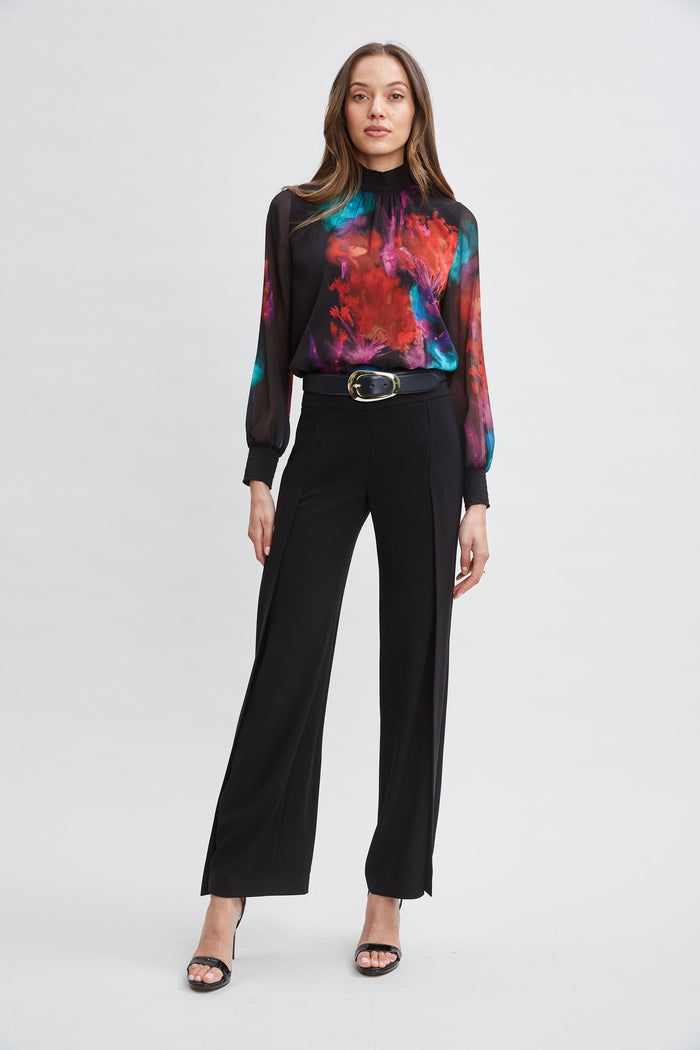 Elie Tahari Mock Neck Studio Floral Shirt MULTI