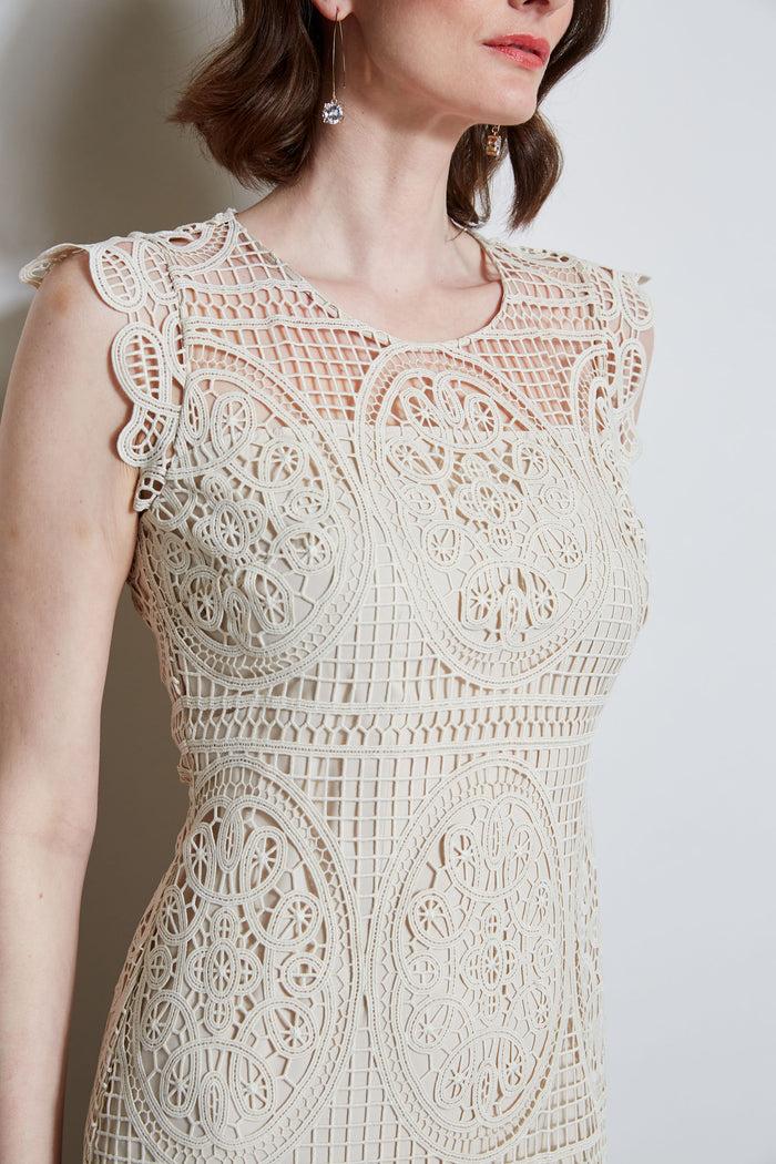 Elie Tahari Mosaic Lace Dress FLOUR