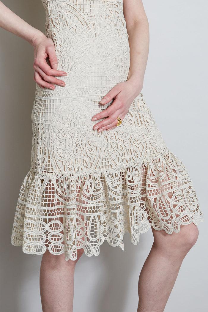 Elie Tahari Mosaic Lace Dress FLOUR