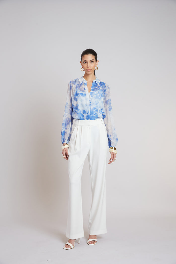 Elie Tahari Oceana Silk Shirt MULTI