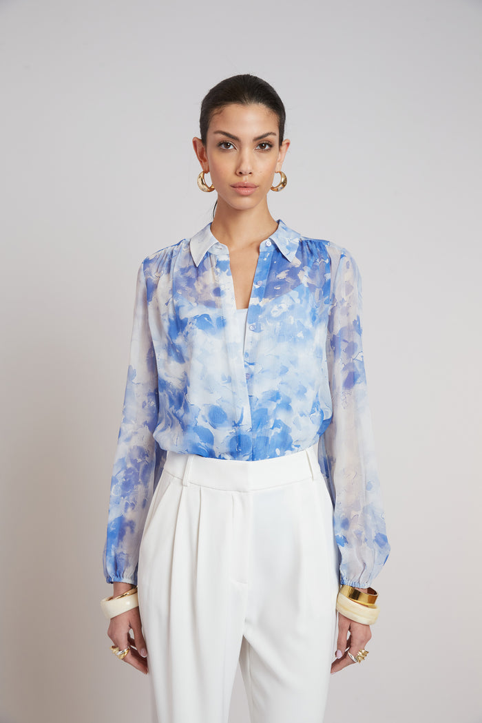 Elie Tahari Oceana Silk Shirt MULTI