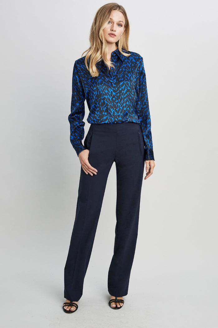 Elie Tahari Odette Wide-Leg Pant Navy Yard