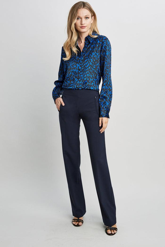Elie Tahari Odette Wide-Leg Pant Navy Yard