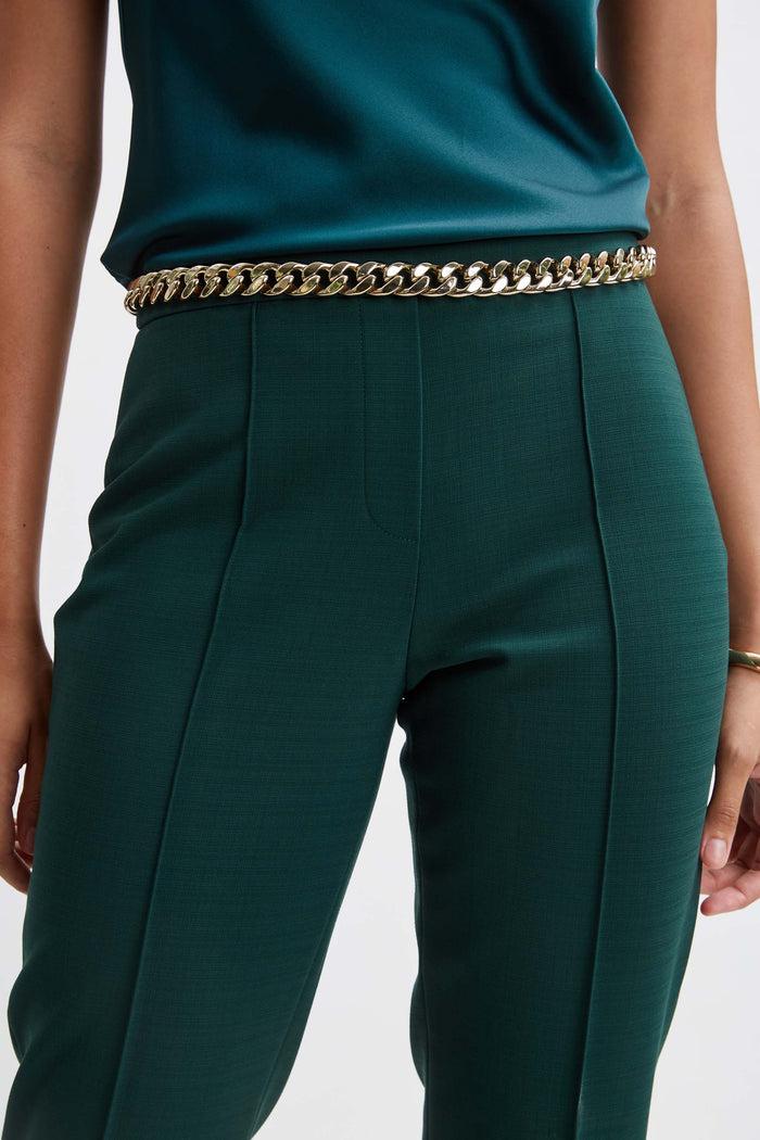 Elie Tahari Pintuck Slim Pant FOREST GREEN