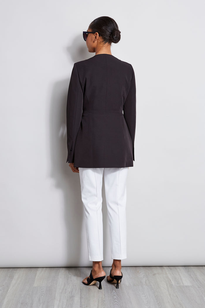 Elie Tahari Pleat Detail Blazer NOIR
