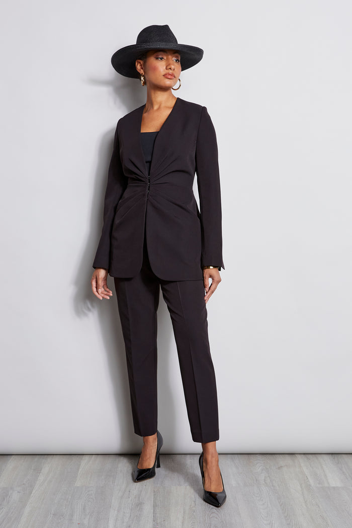Elie Tahari Pleat Detail Blazer NOIR