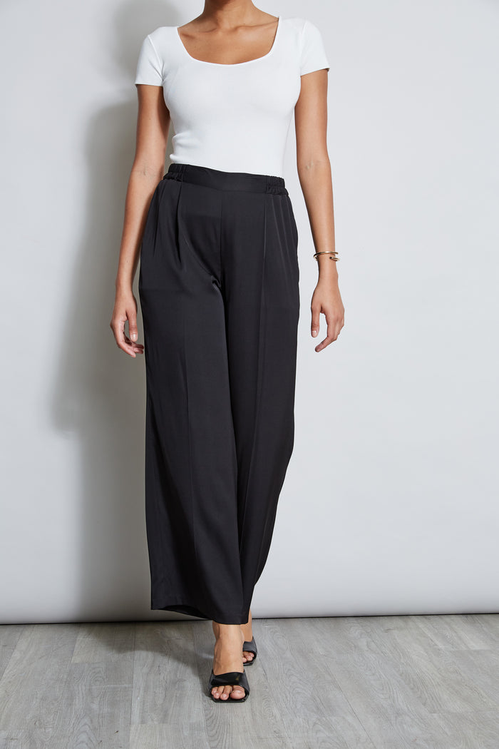 Elie Tahari Pleated Silk Pant NOIR