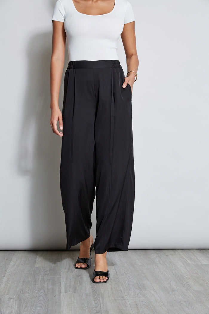Elie Tahari Pleated Silk Pant NOIR