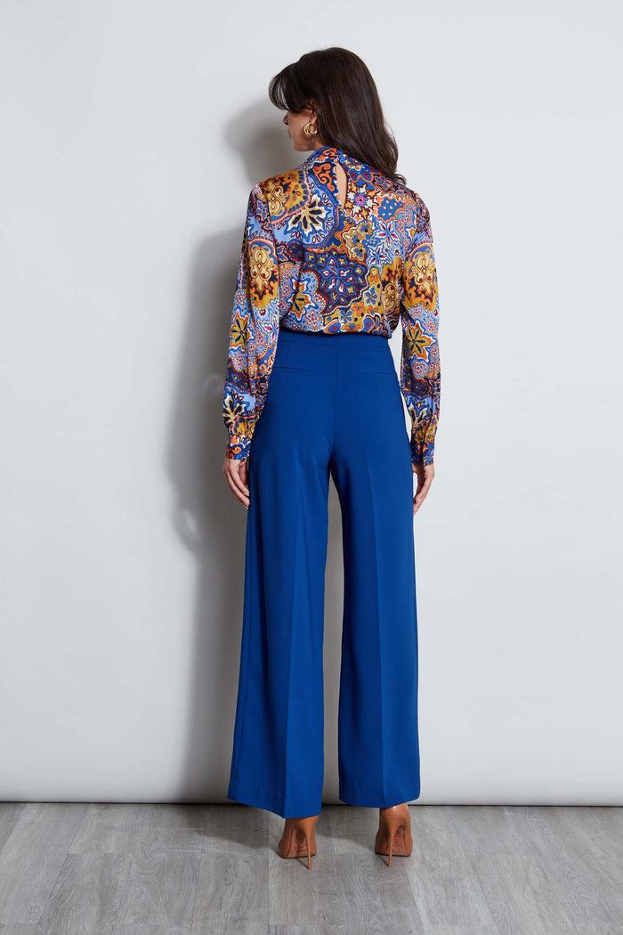 Elie Tahari Pleated Wide Leg Pant TWILIGHT