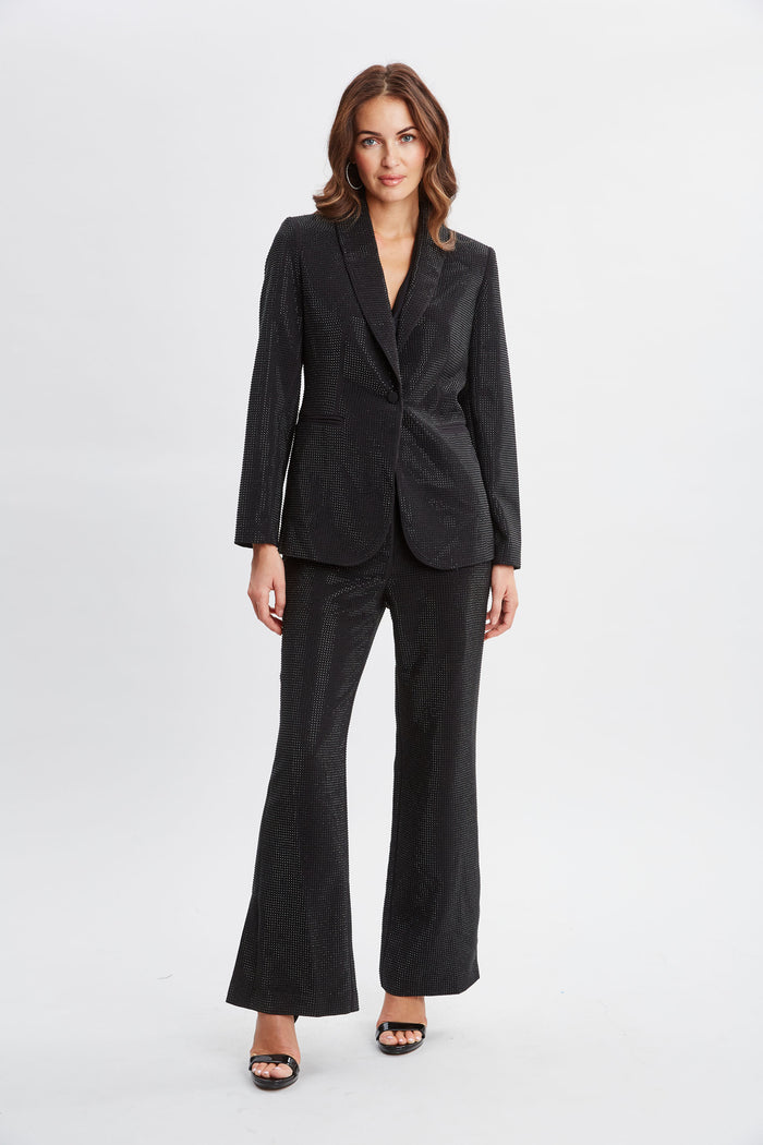 Elie Tahari Rhinestone Embellished Blazer Noir