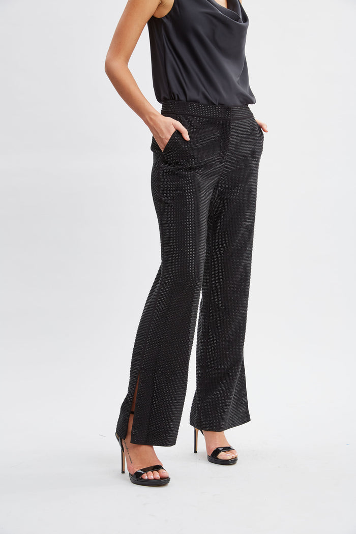 Elie Tahari Rhinestone Embellished Pants Noir