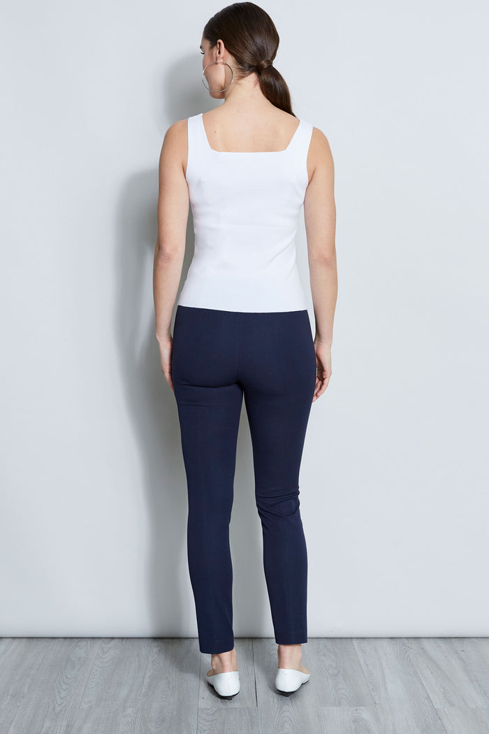 Elie Tahari Ribbed Square Neck Tank WHITE