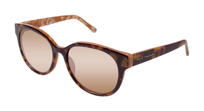 Elie Tahari Round Mirror Sunglasses TORTOISE