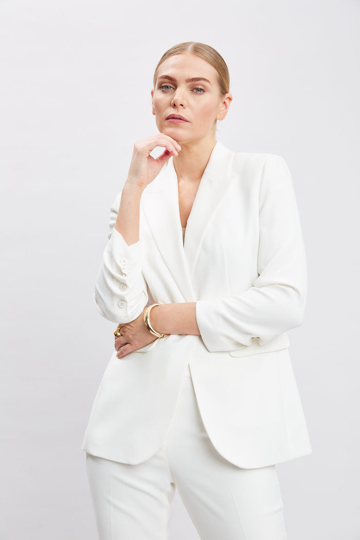 Elie Tahari Ruched Sleeve Blazer FOAM