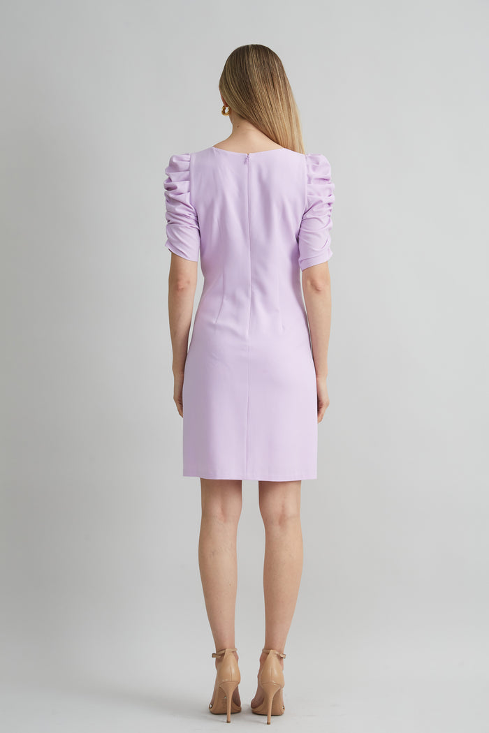 Elie Tahari Ruched Sleeve Shift Dress THISTLE