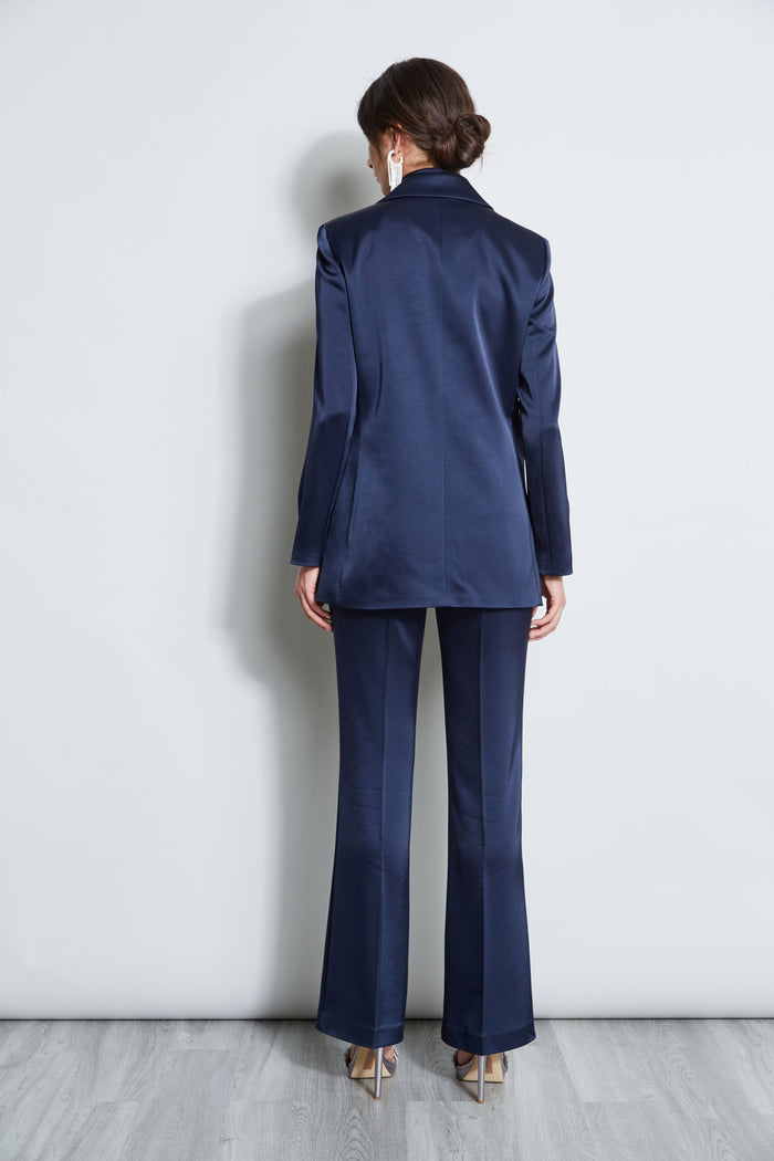 Elie Tahari Satin Boyfriend Blazer MIDNIGHT