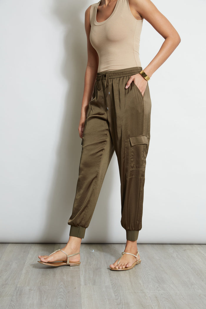 Elie Tahari Satin Cargo Pant SAVOY