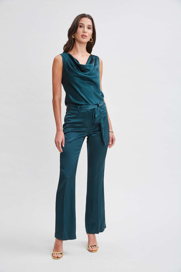 Elie Tahari Satin Cowl Top JADITE