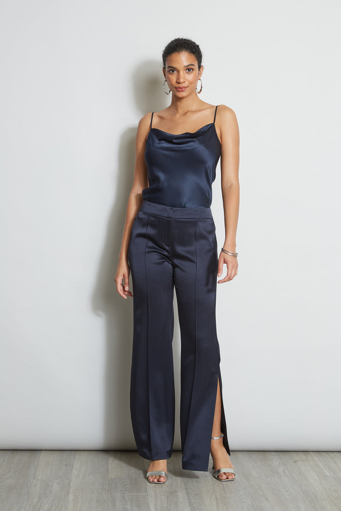 Elie Tahari Satin Side Slit Pant STARGAZER