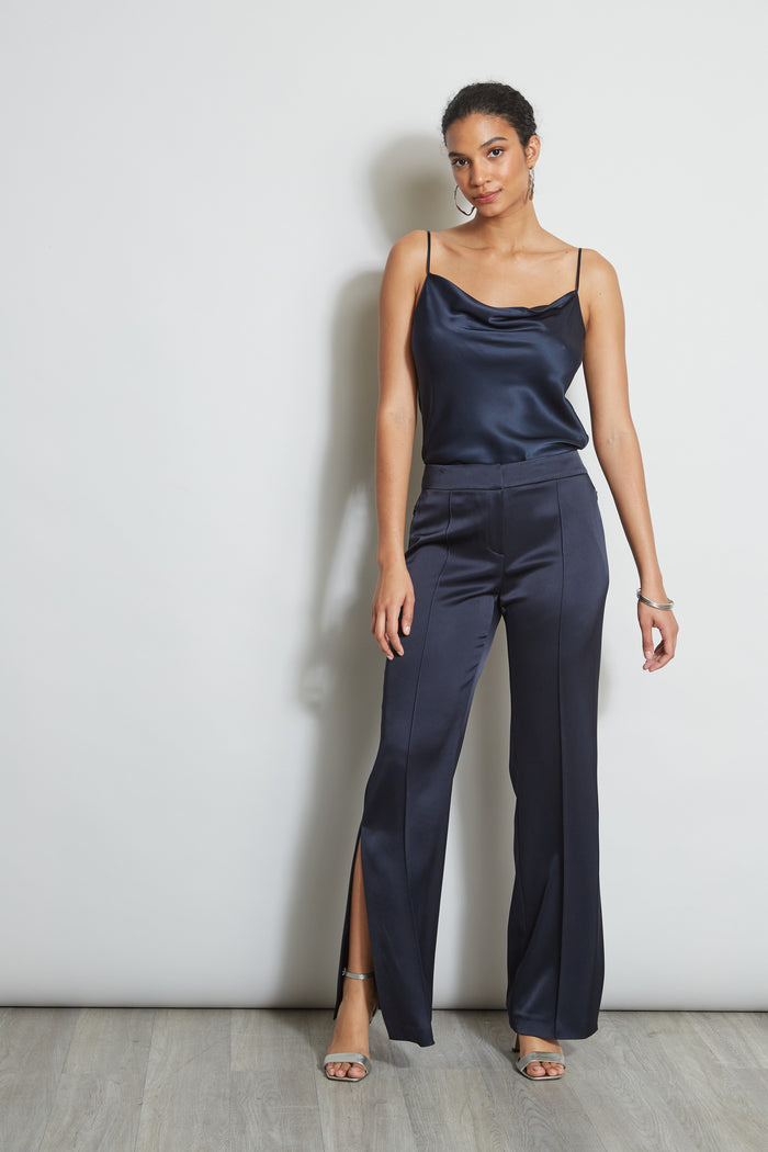 Elie Tahari Satin Side Slit Pant STARGAZER