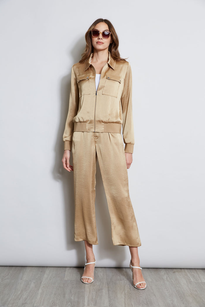 Elie Tahari Satin Utility Pocket Jacket SANDCASTLE