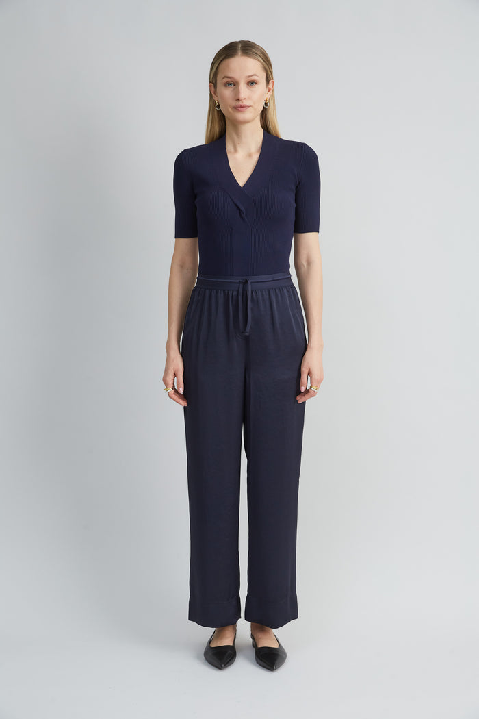 Elie Tahari Satin Wide Leg Pant STARGAZER