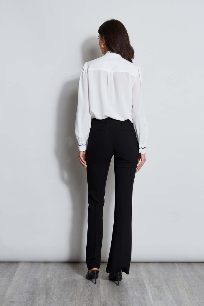 Elie Tahari Scallop Button Down Shirt Sky White